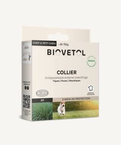 Collier antiparasitaire chiot et petit chien BIO, 1 pièce